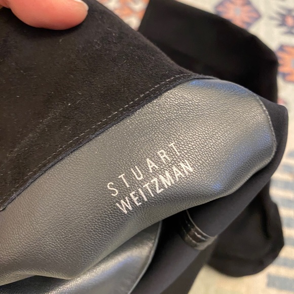 Stuart Weitzman Lander 50/50 Over the Knee Boot - Sz 9- Black Suede Wedge Heel - Picture 7 of 16
